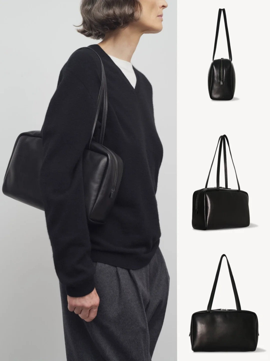 High-Capacity Leather Bowling Bag