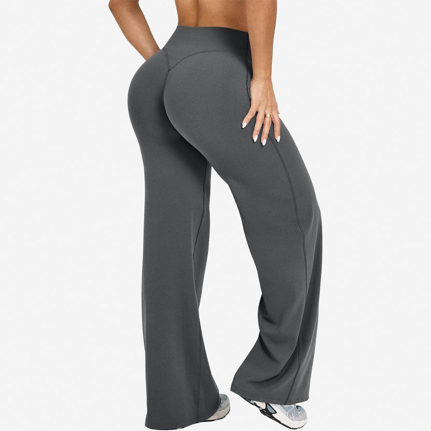 Womens Straight-Leg Yoga Pants Quick-Dry Stretchy Wide-Leg