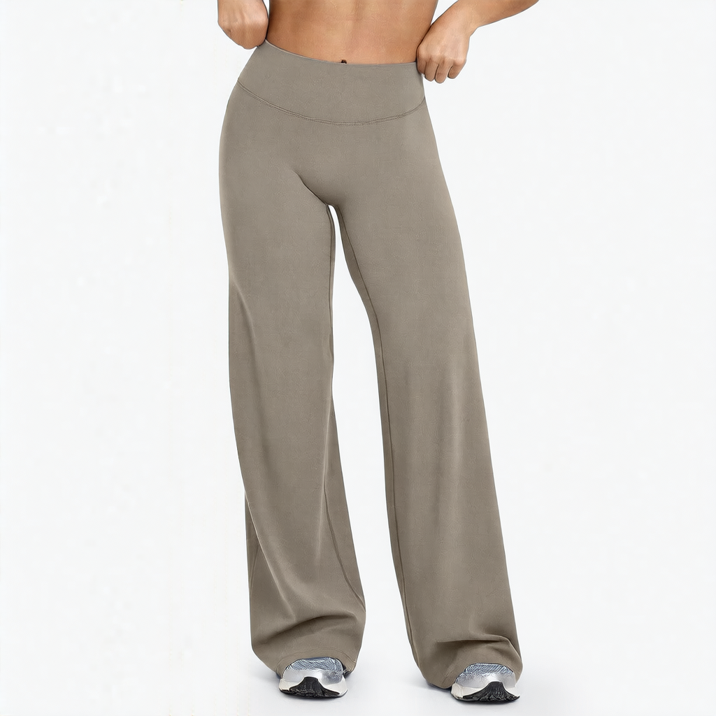 Womens Straight-Leg Yoga Pants Quick-Dry Stretchy Wide-Leg