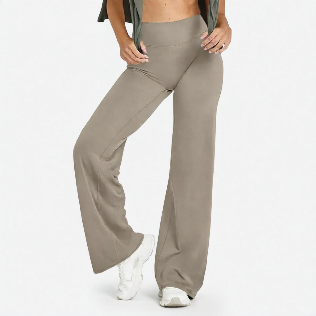 Womens Straight-Leg Yoga Pants Quick-Dry Stretchy Wide-Leg