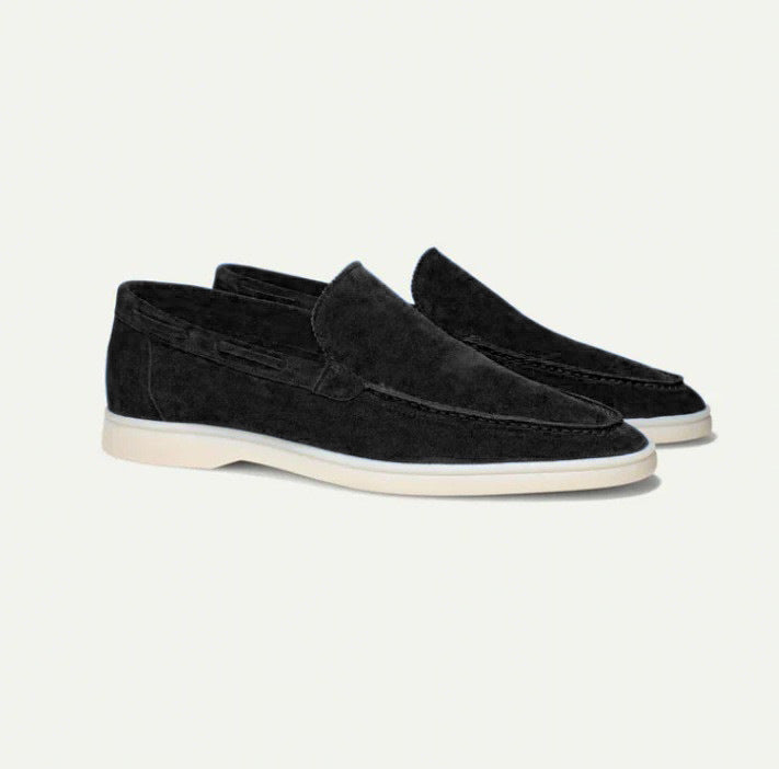 Mens Slip-On Suede Loafers Flat Sole Casual Shoes