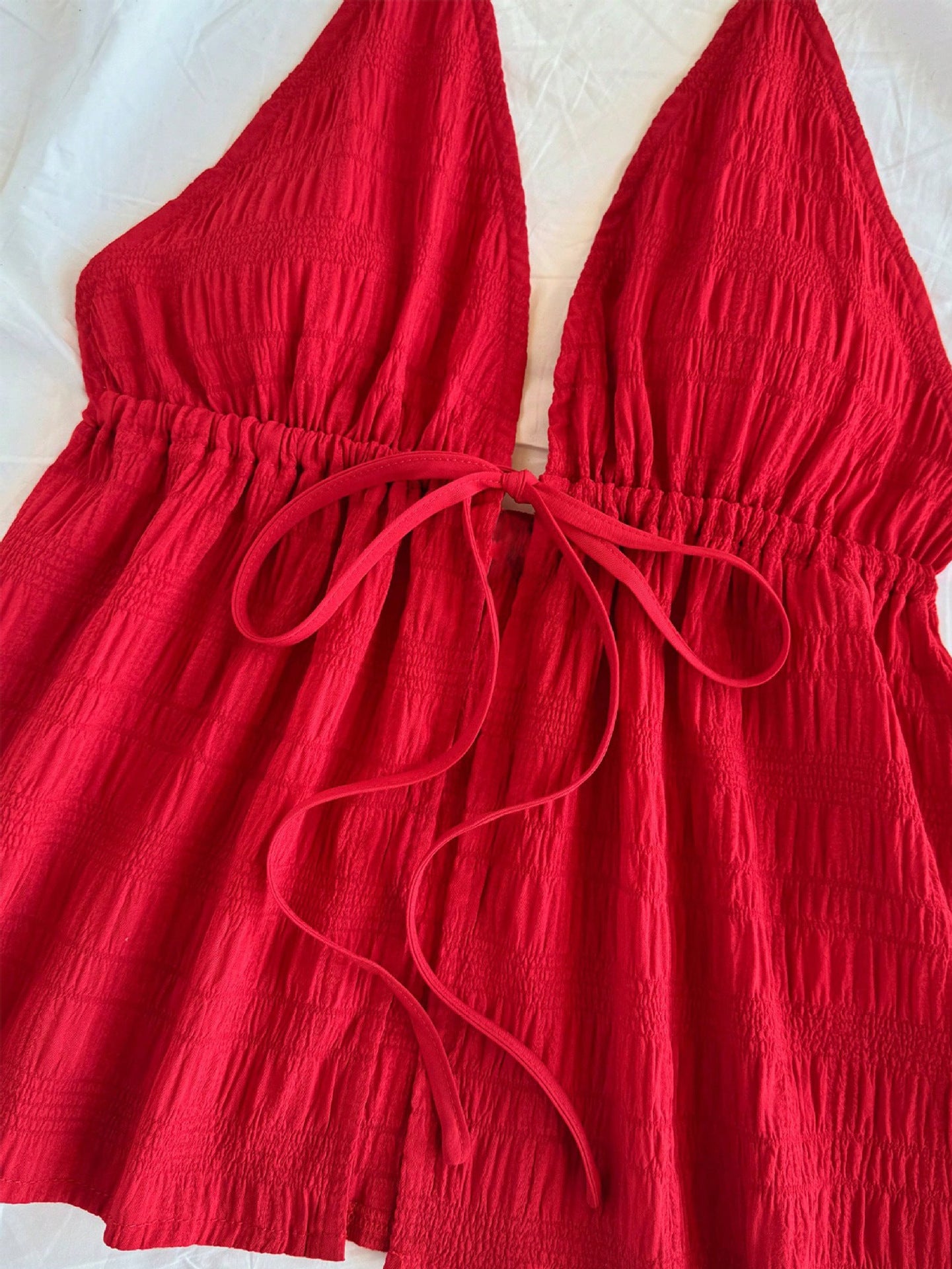 Sexy Deep V Halter Neck Camisole Dress