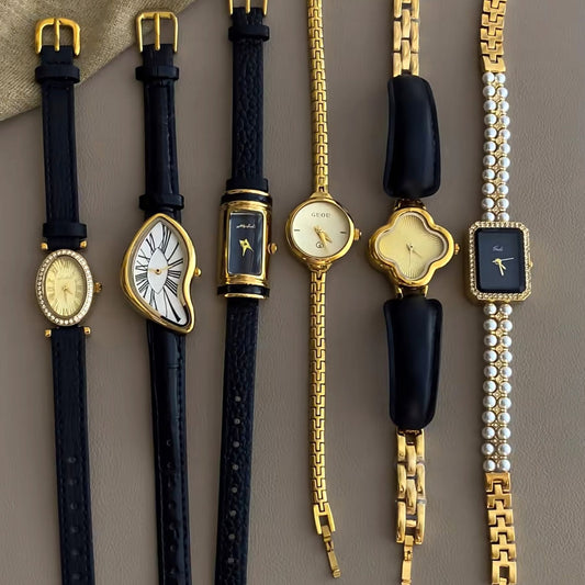 Vintage Retro Women Watch with Irregular Dial