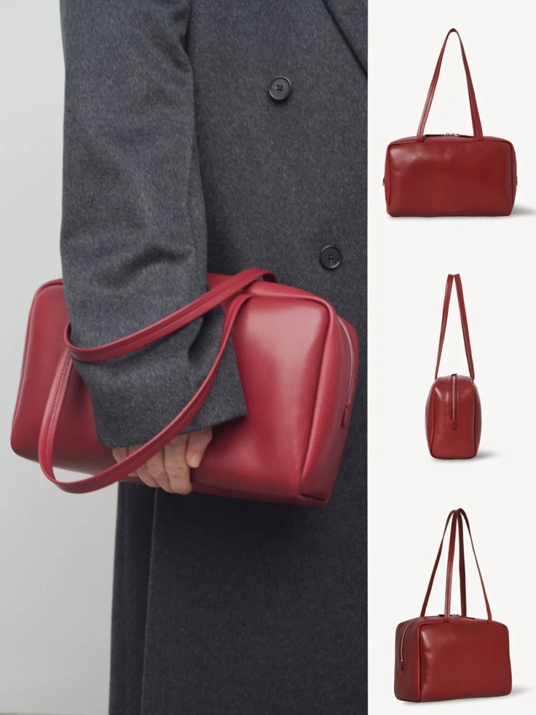 High-Capacity Leather Bowling Bag