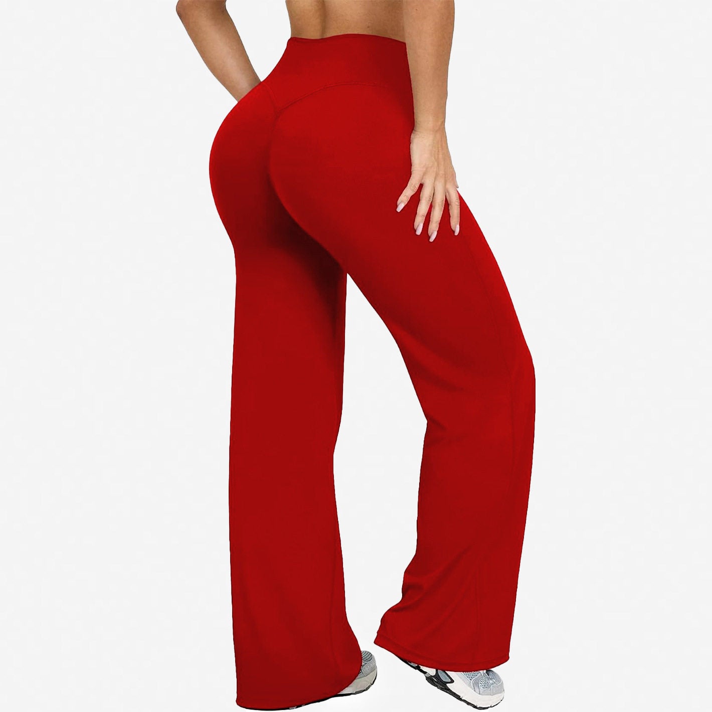 Womens Straight-Leg Yoga Pants Quick-Dry Stretchy Wide-Leg