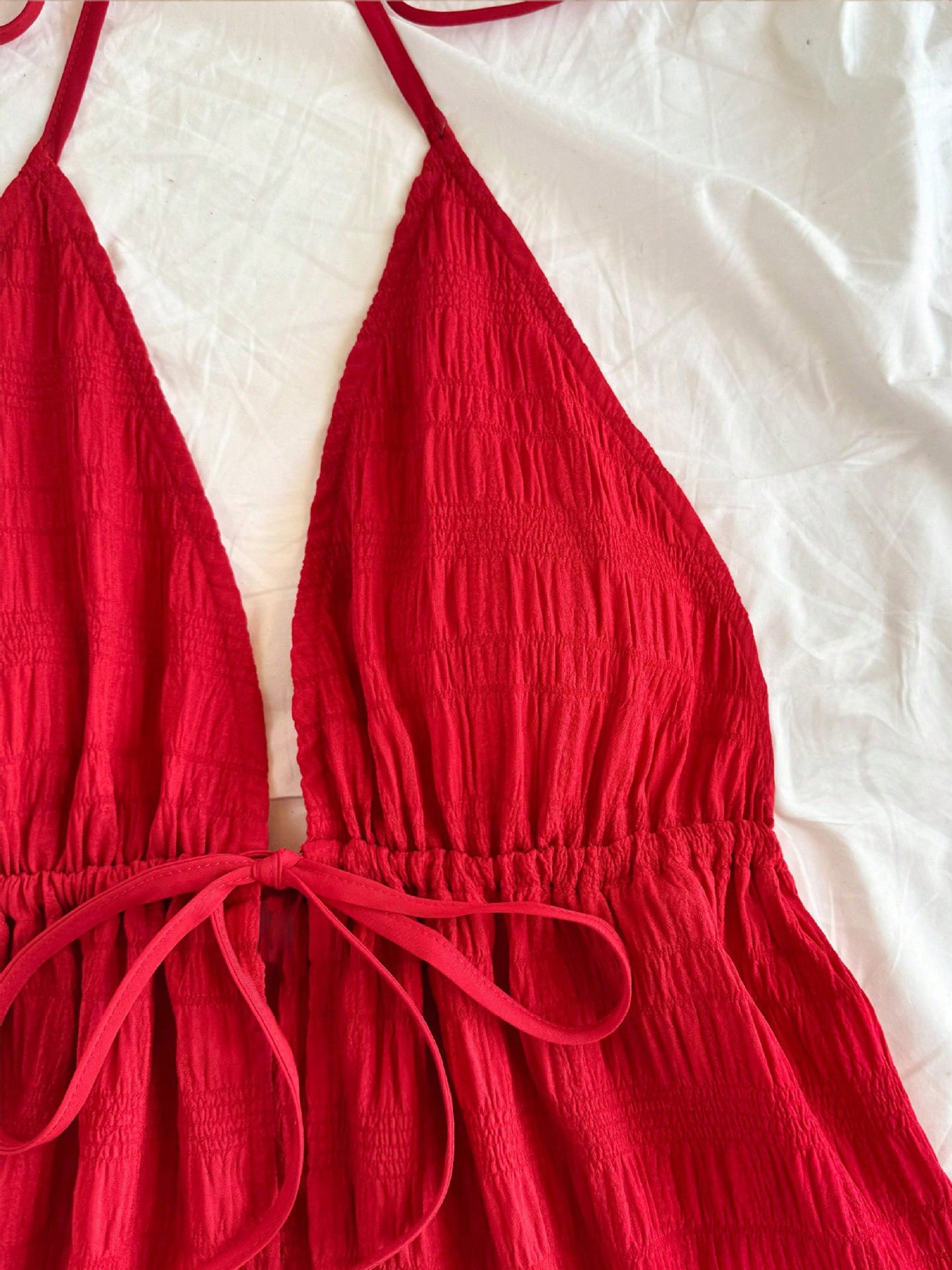 Sexy Deep V Halter Neck Camisole Dress