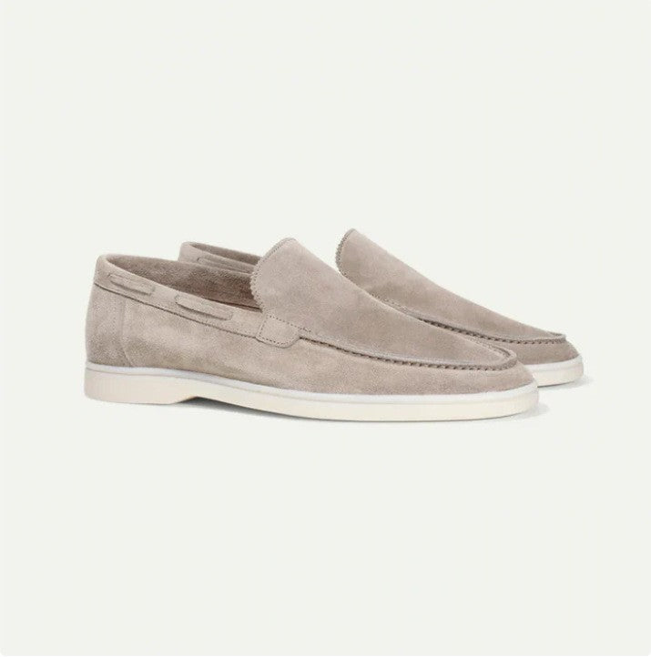Mens Slip-On Suede Loafers Flat Sole Casual Shoes
