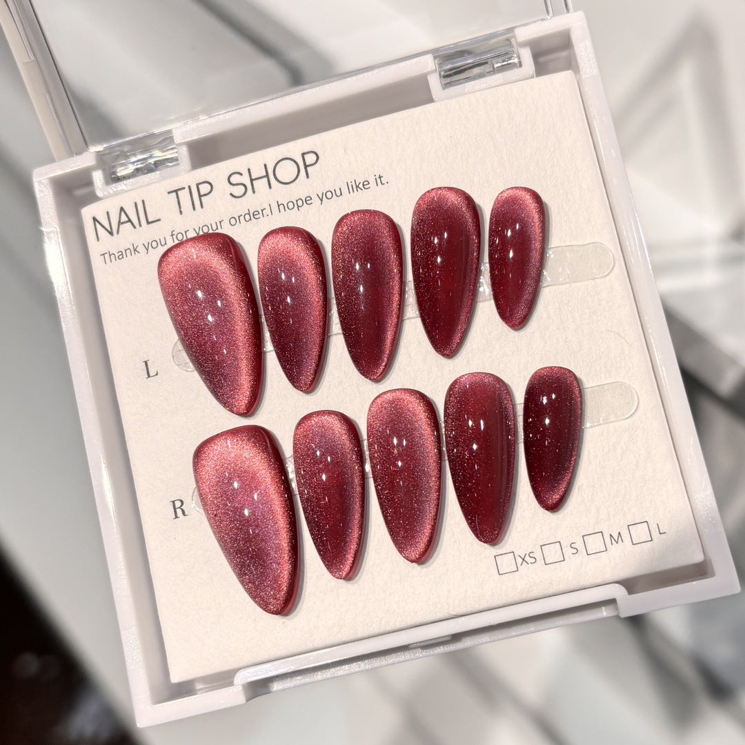 Cat's Eye Nail Art Patches Hand-worn Solid Color False Nails