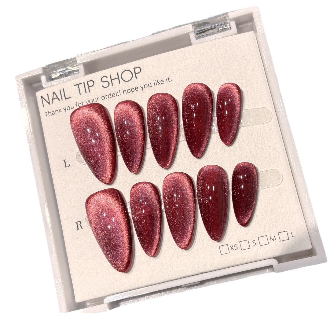 Cat's Eye Nail Art Patches Hand-worn Solid Color False Nails