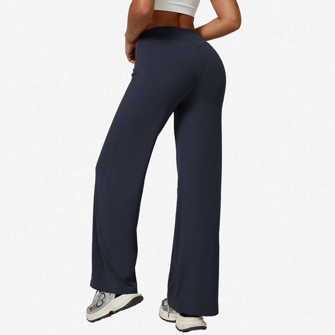 Womens Straight-Leg Yoga Pants Quick-Dry Stretchy Wide-Leg