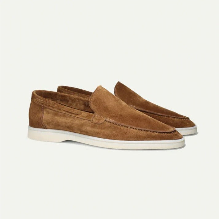 Mens Slip-On Suede Loafers Flat Sole Casual Shoes