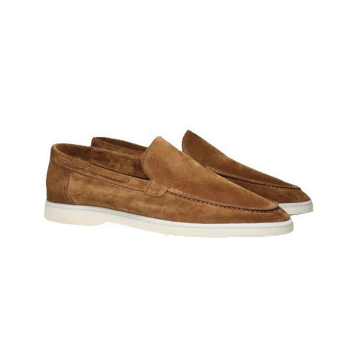 Mens Slip-On Suede Loafers Flat Sole Casual Shoes