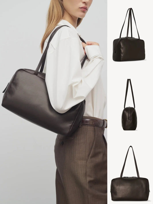 High-Capacity Leather Bowling Bag