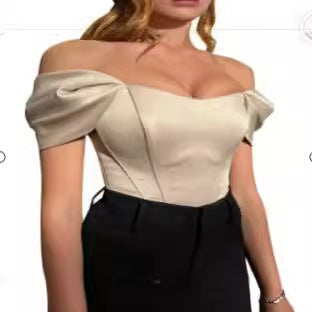 Womens Fishbone Tube Top Summer Blouse