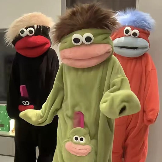 Cartoon Fleece One Piece Pajamas